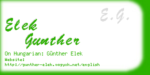 elek gunther business card