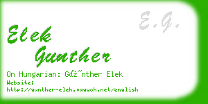 elek gunther business card